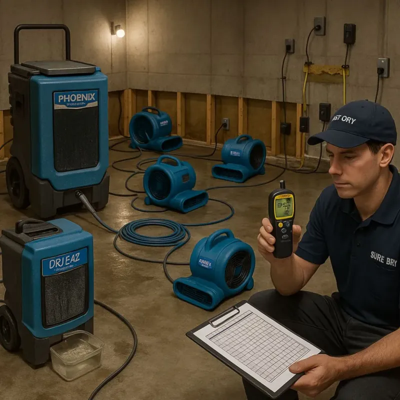 Structural Drying and Dehumidification process in Jasper County, TX